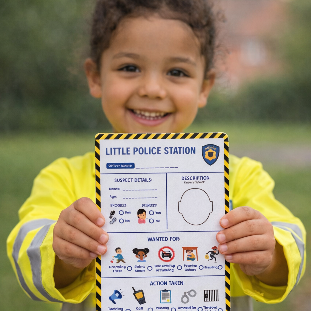 Childs pretend play police officer