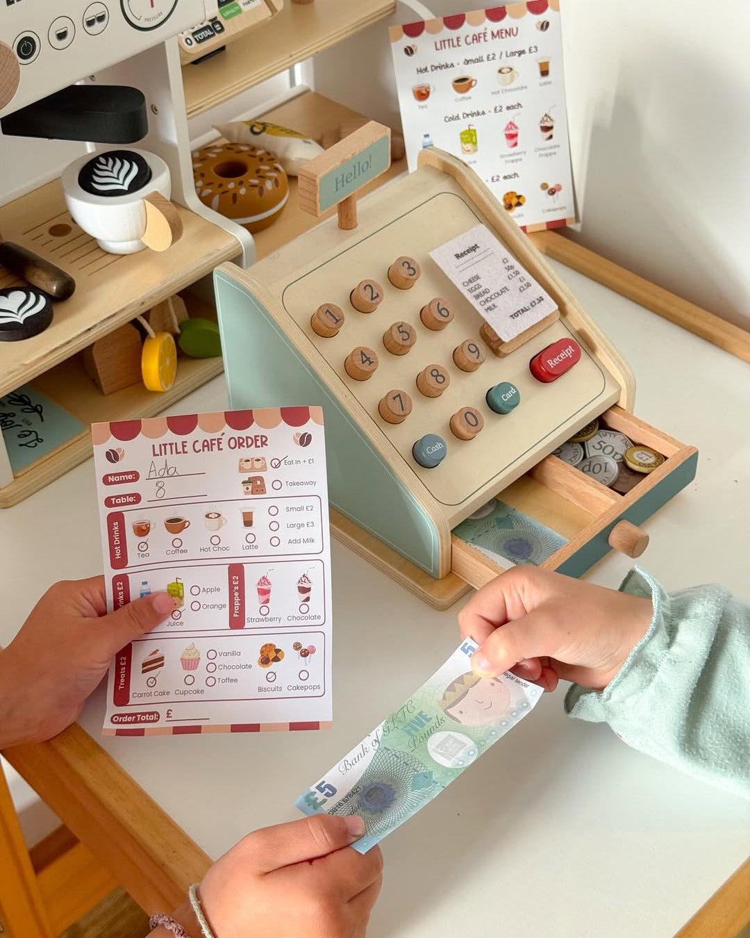 pretend play coffee shop pad