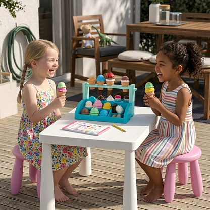 Two little girls playing pretend Little Ice Cream Shop Order notepad