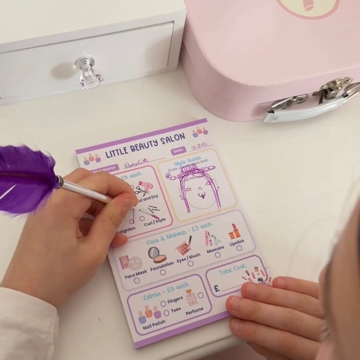 Beauty salon pretend play