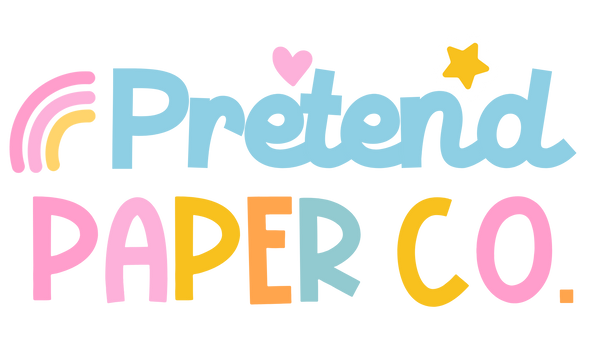 Pretend paper co logo. UK pretend role play for kids