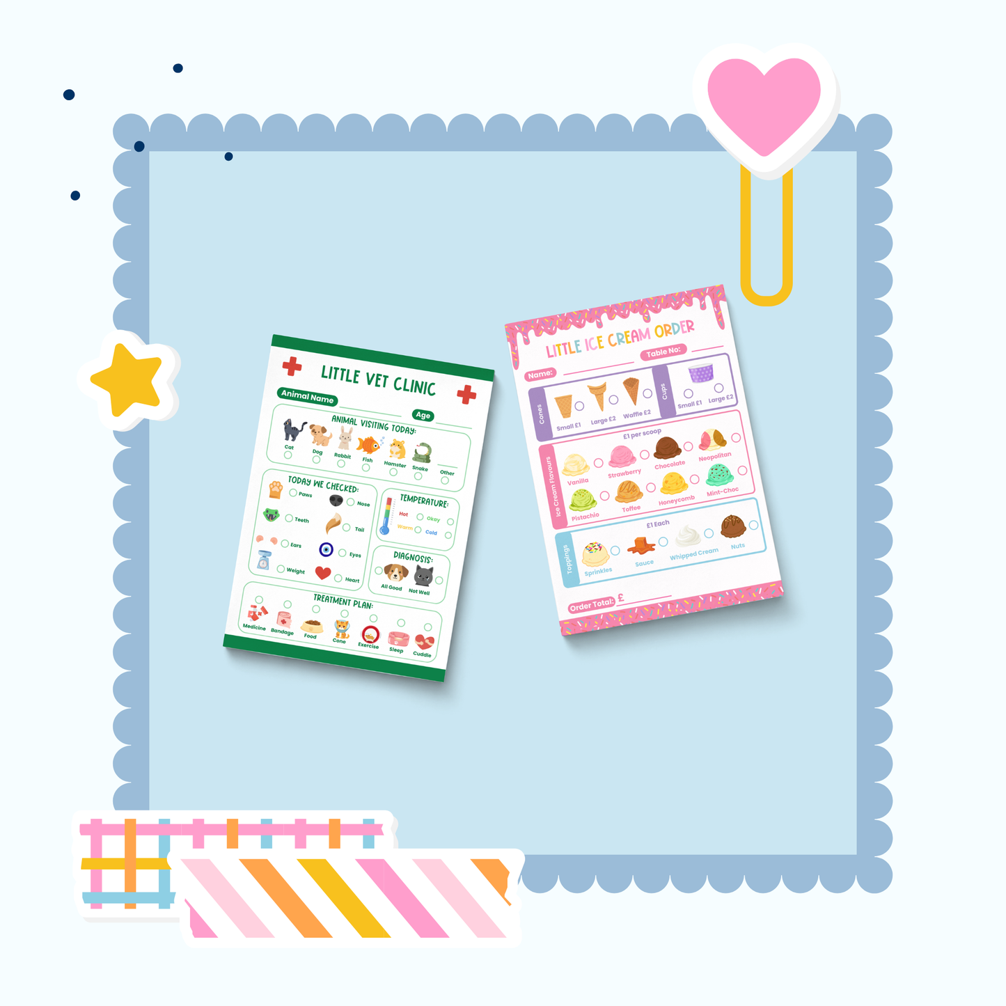 Vet & Ice Cream Role Play Pad Duo